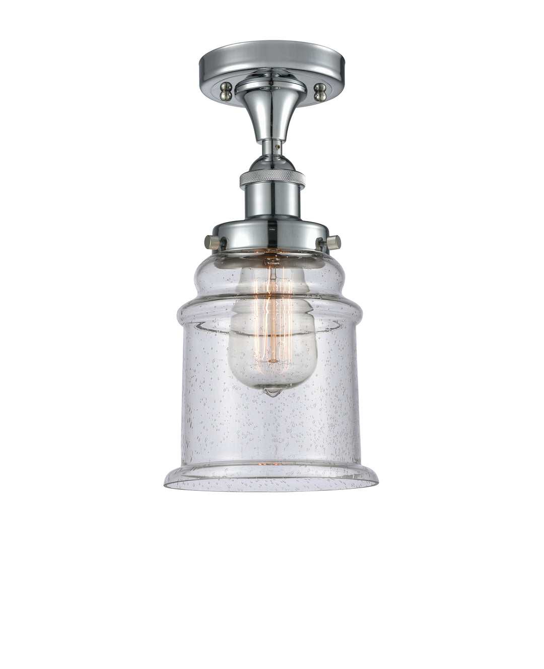 Innovations Lighting Canton 6" Semi-Flush Mount - Polished Chrome Ceiling Semi Flush Mounts Innovations Lighting Seedy ; Glass Type: Seedy  