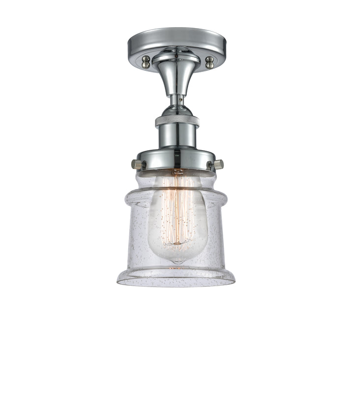 Innovations Lighting Canton 5" Semi-Flush Mount - Polished Chrome Ceiling Semi Flush Mounts Innovations Lighting Seedy ; Glass Type: Seedy  