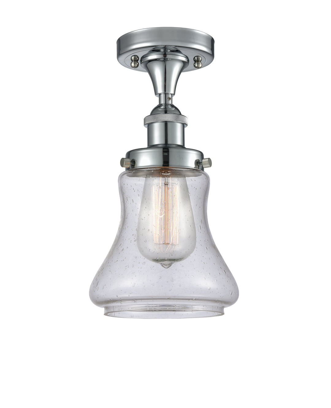 Innovations Lighting Bellmont 6" Semi-Flush Mount - Polished Chrome Ceiling Semi Flush Mounts Innovations Lighting Seedy ; Glass Type: Seedy  