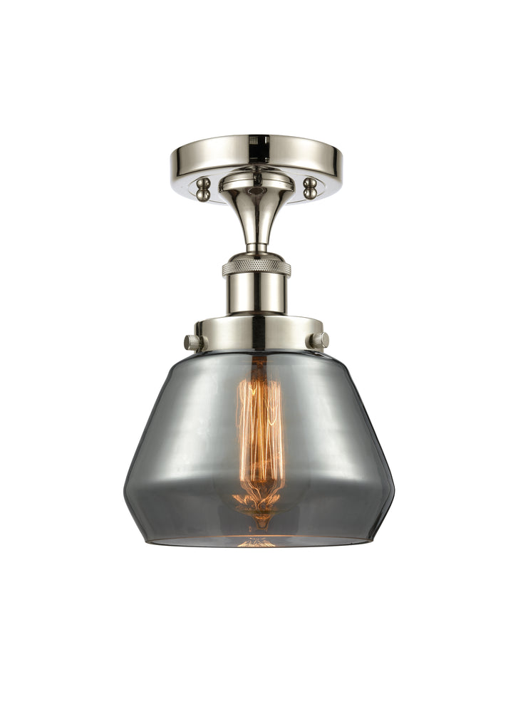 Innovations Lighting Fulton 6" Semi-Flush Mount - Polished Nickel Ceiling Semi Flush Mounts Innovations Lighting Light Smoke ; Glass Type: Smoked  