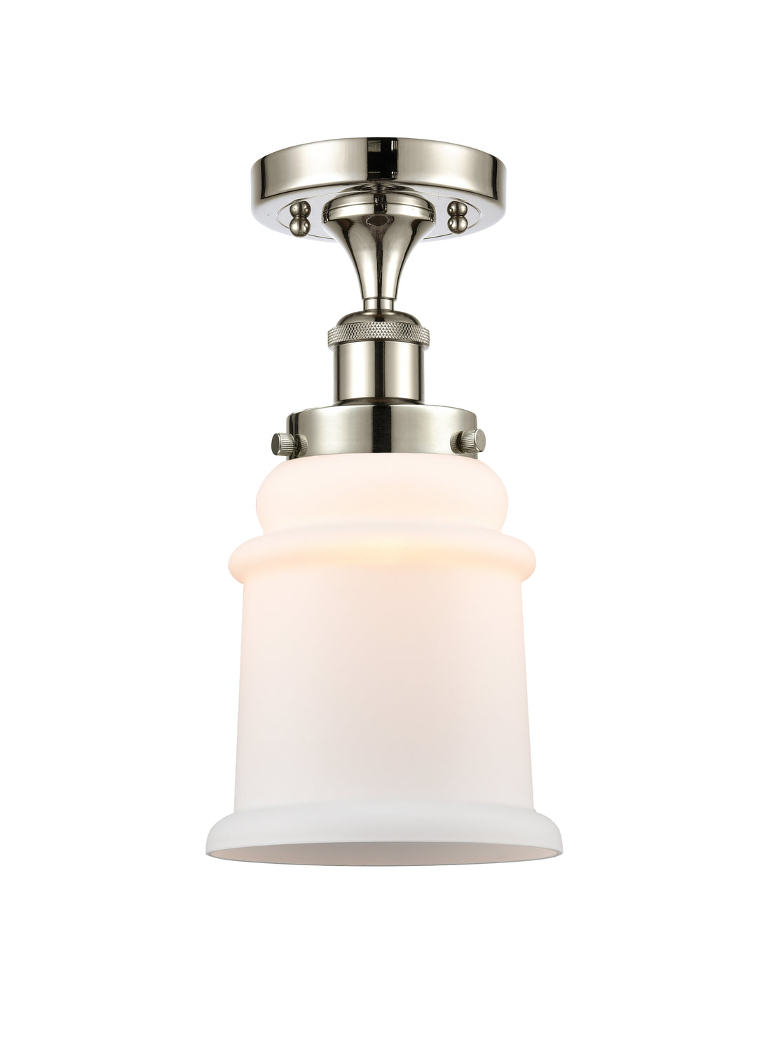 Innovations Lighting Canton 6" Semi-Flush Mount - Polished Nickel Ceiling Semi Flush Mounts Innovations Lighting Matte White ; Glass Type: Frosted  