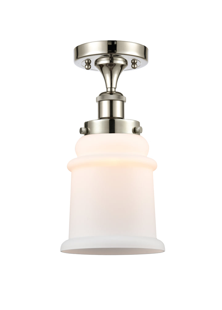 Innovations Lighting Canton 6" Semi-Flush Mount - Polished Nickel Ceiling Semi Flush Mounts Innovations Lighting Matte White ; Glass Type: Frosted  