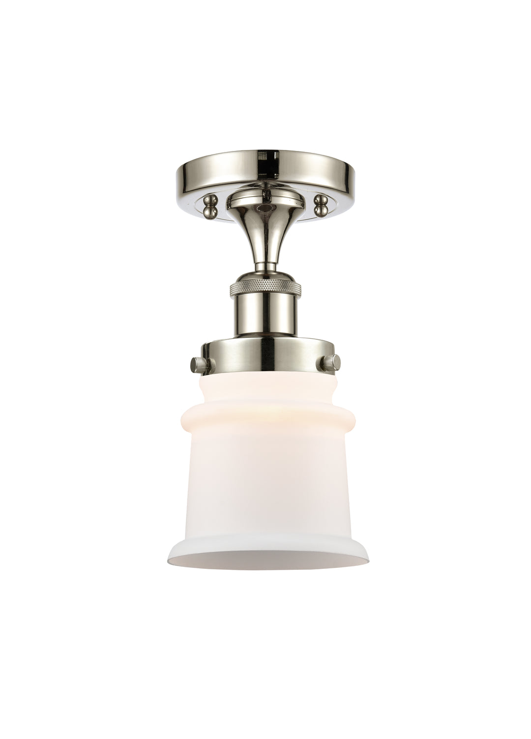 Innovations Lighting Canton 5" Semi-Flush Mount - Polished Nickel Ceiling Semi Flush Mounts Innovations Lighting Matte White ; Glass Type: Frosted  