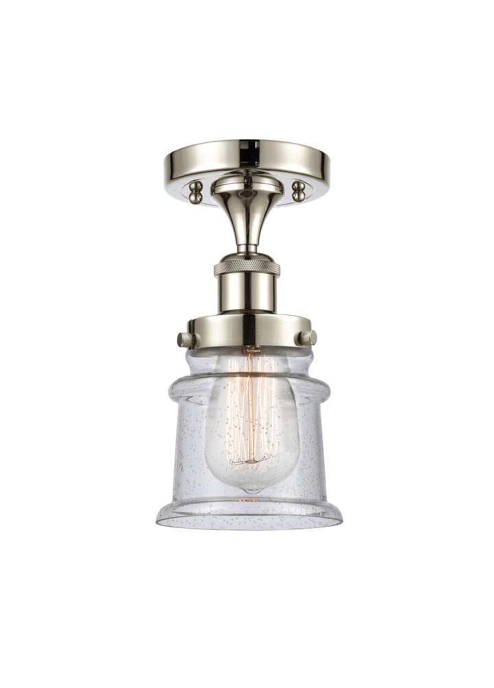 Innovations Lighting Canton 5" Semi-Flush Mount - Polished Nickel Ceiling Semi Flush Mounts Innovations Lighting Seedy ; Glass Type: Seedy  