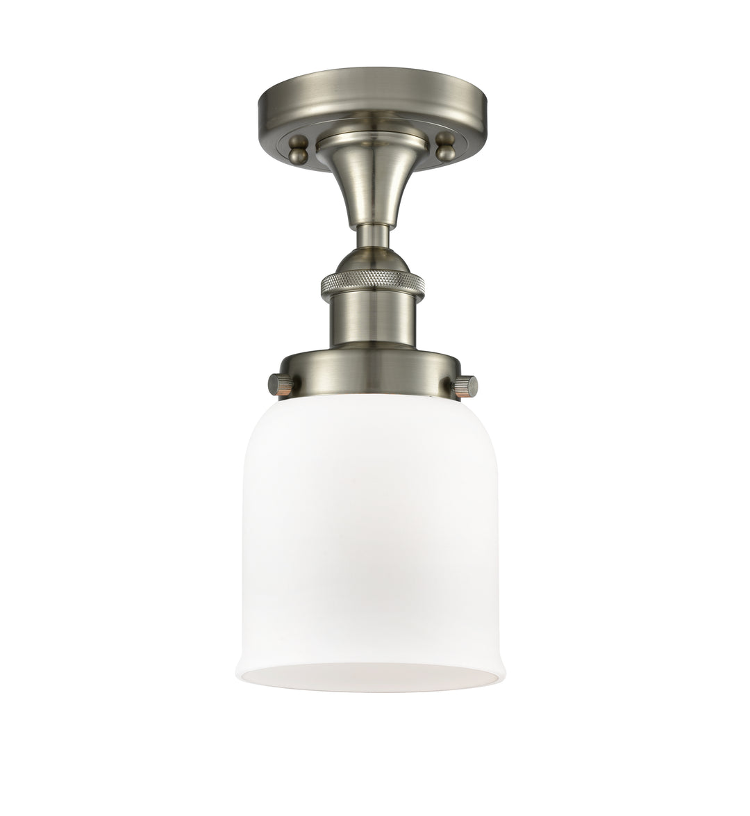 Innovations Lighting Bell 5" Semi-Flush Mount - Brushed Satin Nickel Ceiling Semi Flush Mounts Innovations Lighting Matte White ; Glass Type: Frosted  