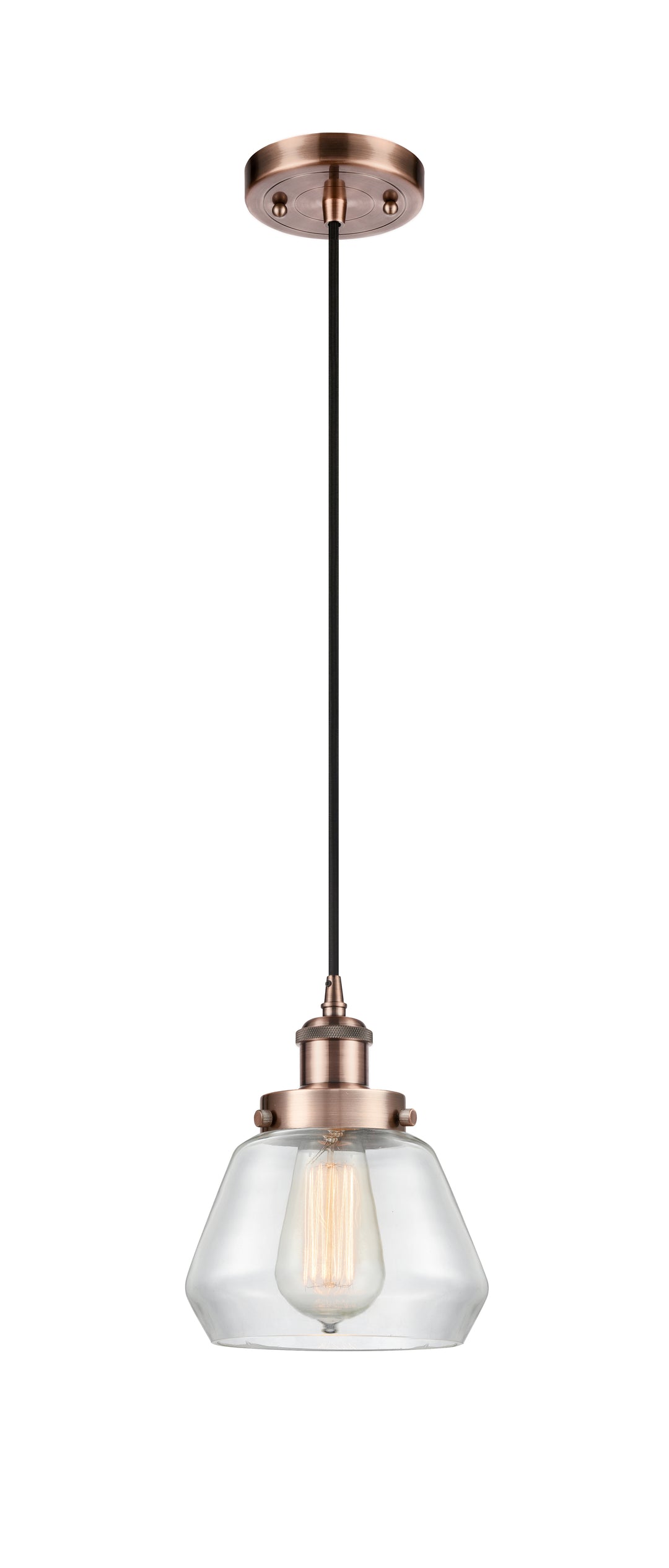 Innovations Lighting Fulton 6" Mini Pendant - Antique Copper