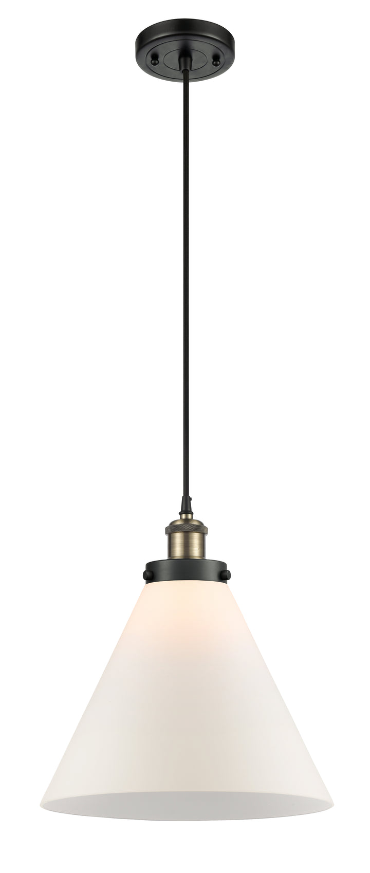 Innovations Lighting Cone 12" Mini Pendant - Black Antique Brass Mini-Pendants Innovations Lighting   