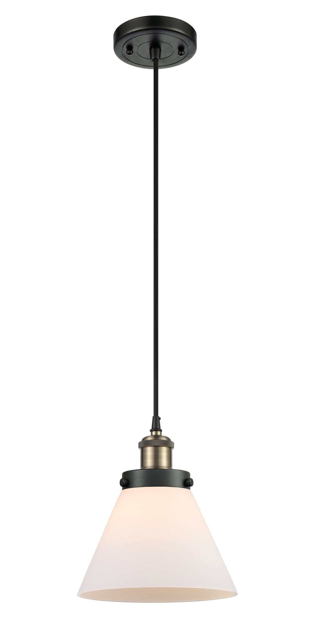 Innovations Lighting Cone 8" Mini Pendant - Black Antique Brass Mini-Pendants Innovations Lighting   