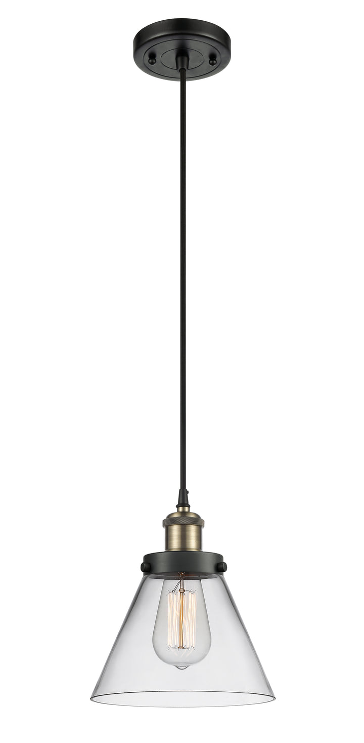 Innovations Lighting Cone 8" Mini Pendant - Black Antique Brass Mini-Pendants Innovations Lighting   