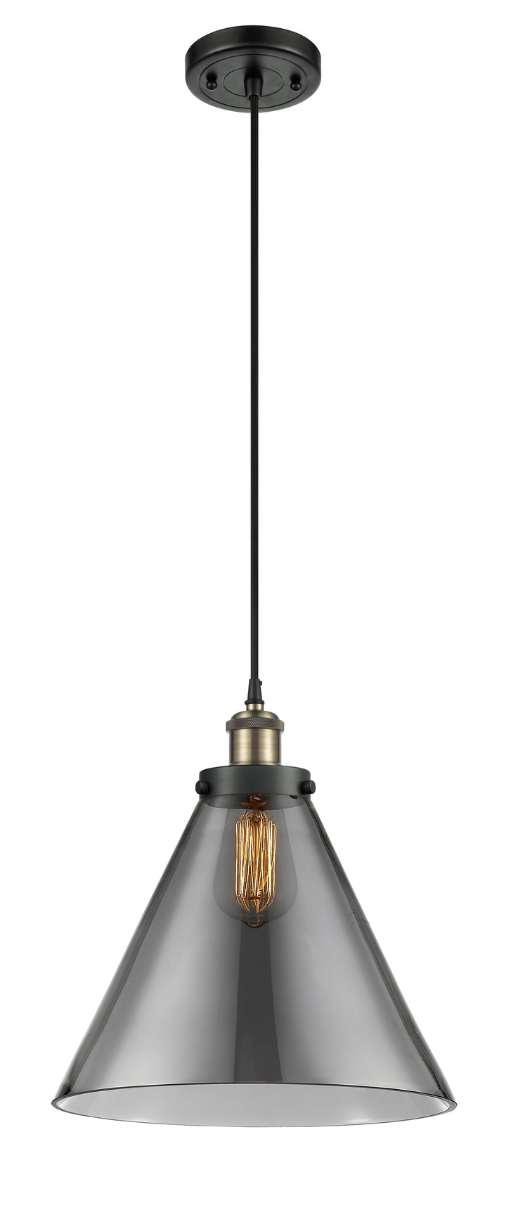 Innovations Lighting Cone 12" Mini Pendant - Black Antique Brass Mini-Pendants Innovations Lighting   