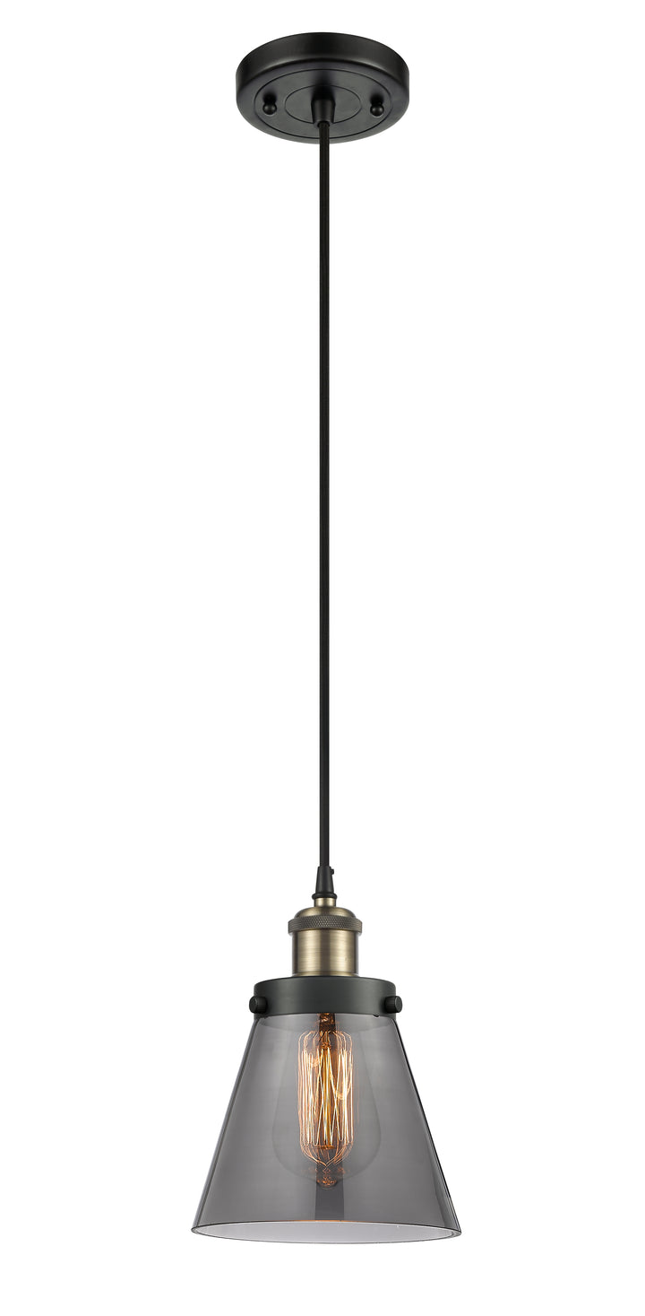 Innovations Lighting Cone 6" Mini Pendant - Black Antique Brass Mini-Pendants Innovations Lighting   