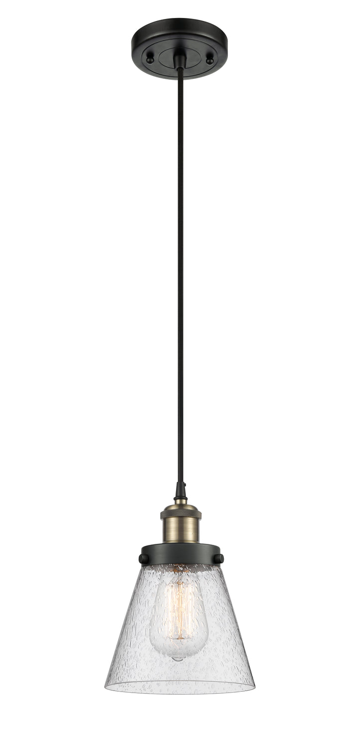 Innovations Lighting Cone 6" Mini Pendant - Black Antique Brass Mini-Pendants Innovations Lighting   