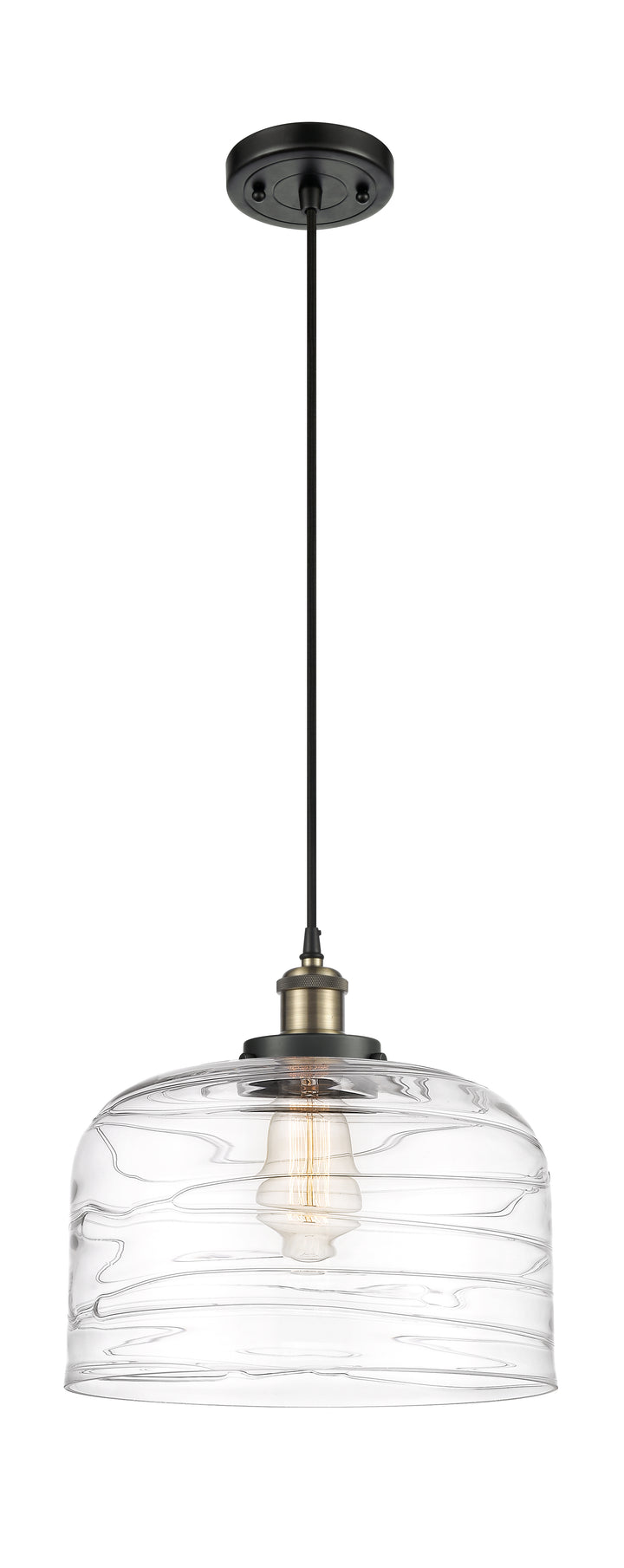 Innovations Lighting Bell 12" Mini Pendant - Black Antique Brass Mini-Pendants Innovations Lighting   