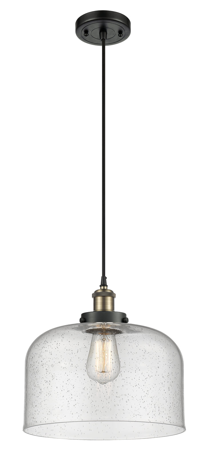 Innovations Lighting Bell 12" Mini Pendant - Black Antique Brass Mini-Pendants Innovations Lighting   