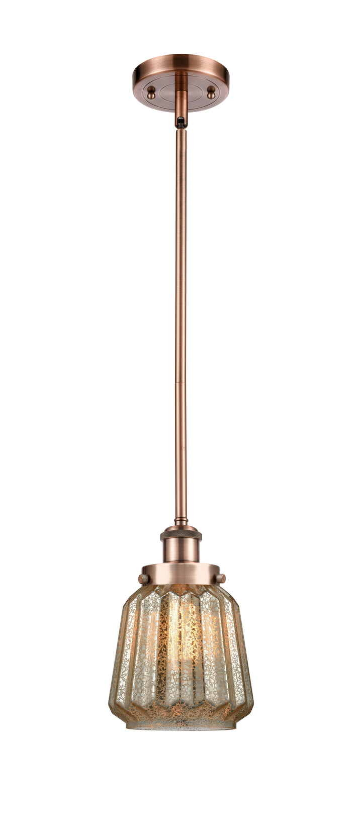 Innovations Lighting Chatham 6" Mini Pendant - Antique Copper Mini-Pendants Innovations Lighting Mercury ; Glass Type: Mercury; Ribbed  