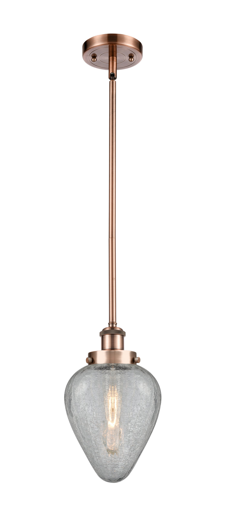 Innovations Lighting Geneseo 6" Mini Pendant - Antique Copper Mini-Pendants Innovations Lighting Clear Crackled ; Glass Type: Crackled  