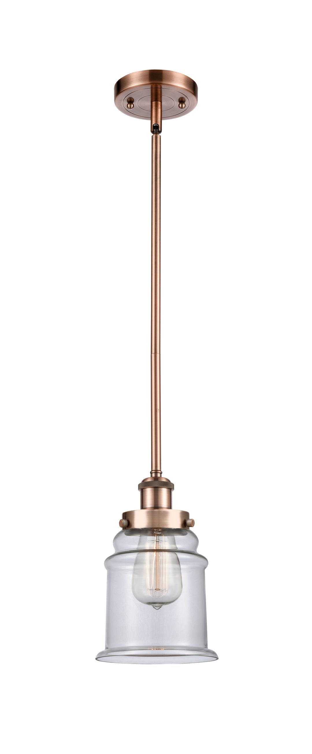 Innovations Lighting Canton 6" Mini Pendant - Antique Copper Mini-Pendants Innovations Lighting Clear ; Glass Type: Transparent  