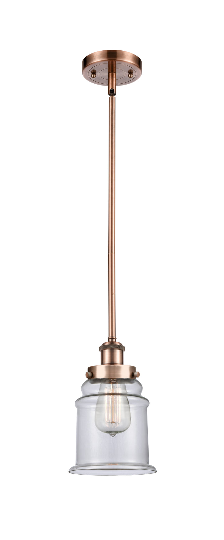 Innovations Lighting Canton 6" Mini Pendant - Antique Copper Mini-Pendants Innovations Lighting Clear ; Glass Type: Transparent  