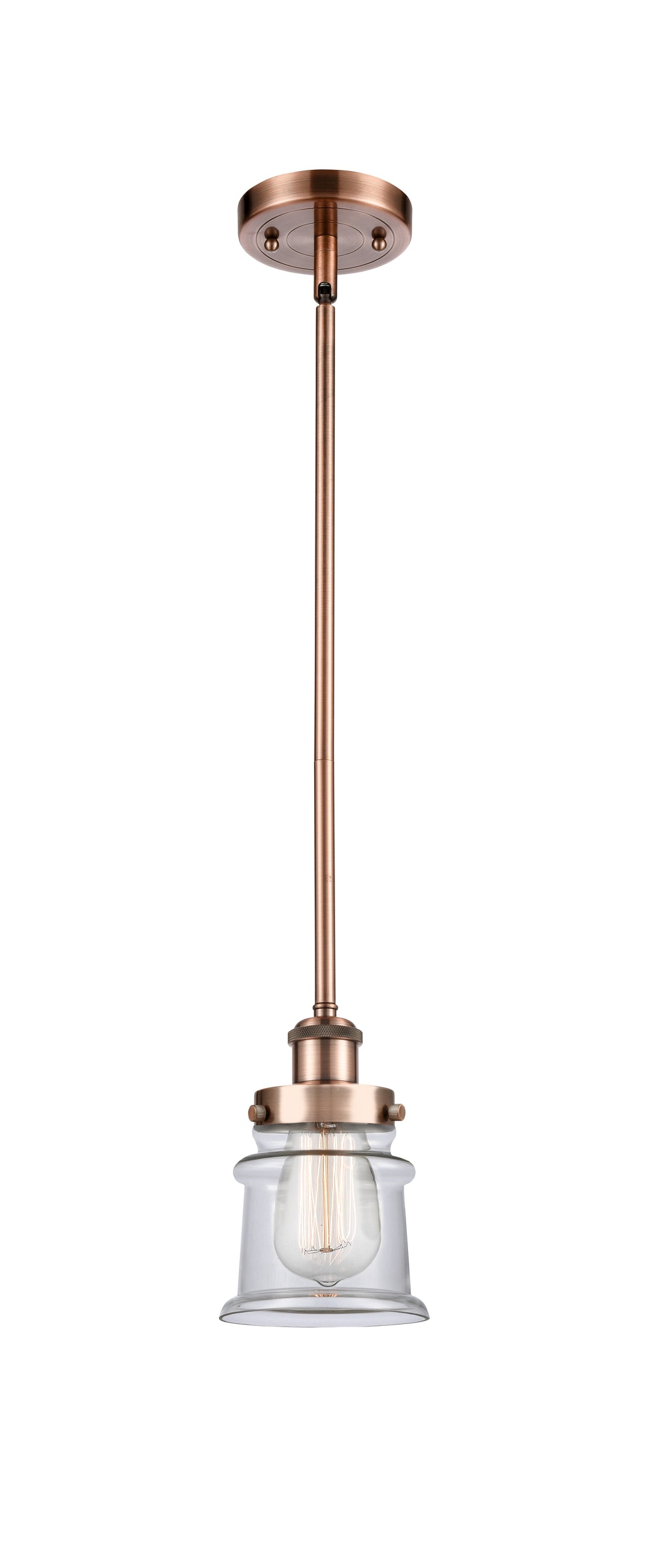 Innovations Lighting Canton 5" Mini Pendant - Antique Copper Mini-Pendants Innovations Lighting Clear ; Glass Type: Transparent  