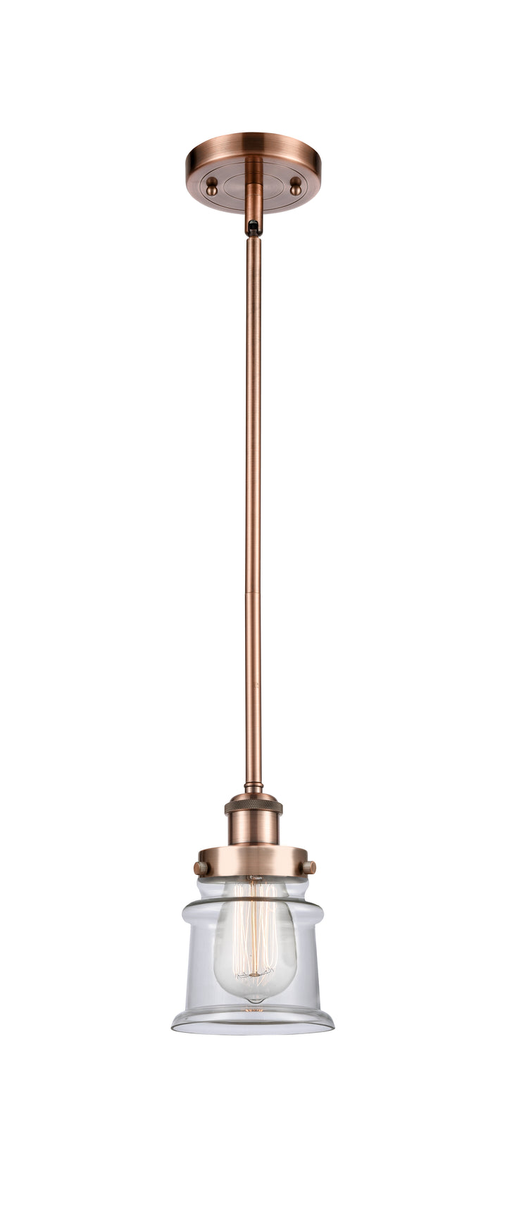 Innovations Lighting Canton 5" Mini Pendant - Antique Copper Mini-Pendants Innovations Lighting Clear ; Glass Type: Transparent  