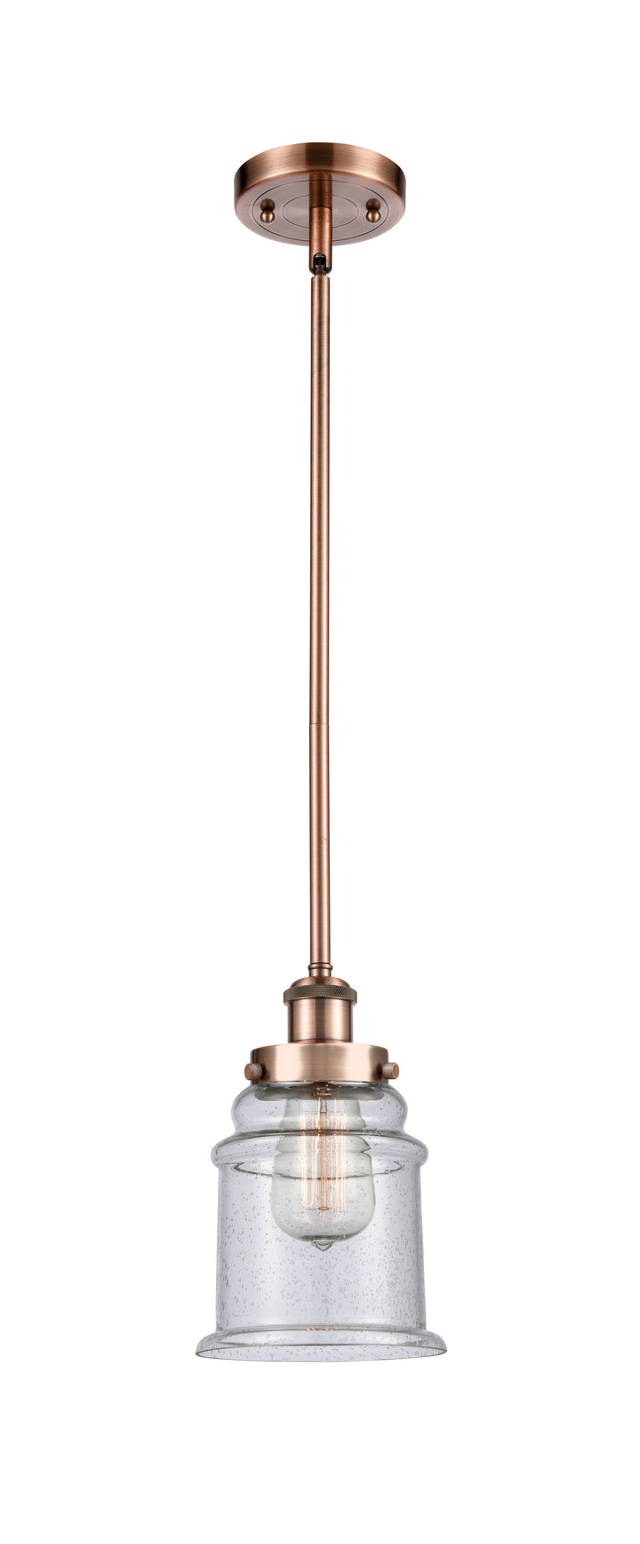 Innovations Lighting Canton 6" Mini Pendant - Antique Copper Mini-Pendants Innovations Lighting Seedy ; Glass Type: Seedy  