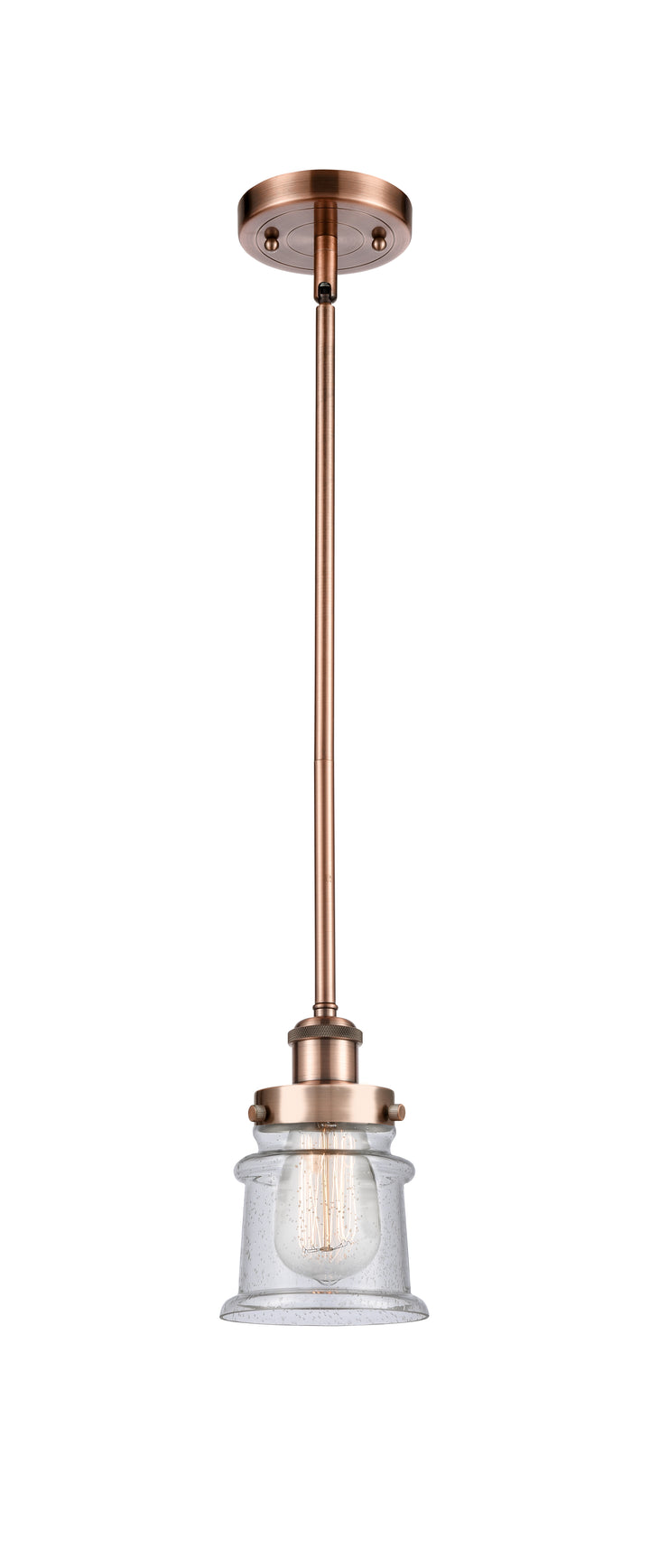 Innovations Lighting Canton 5" Mini Pendant - Antique Copper Mini-Pendants Innovations Lighting Seedy ; Glass Type: Seedy  