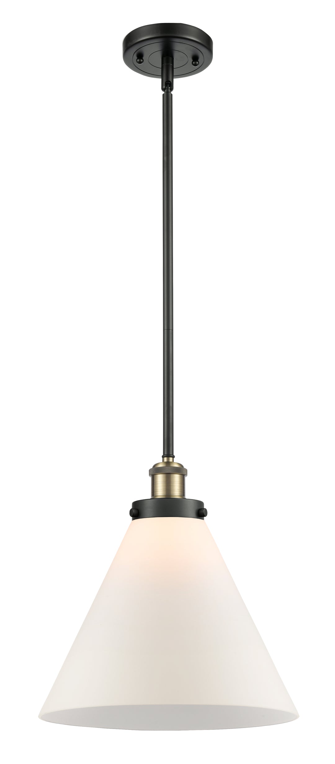 Innovations Lighting Cone 12" Mini Pendant - Black Antique Brass Mini-Pendants Innovations Lighting Matte White ; Glass Type: Frosted  