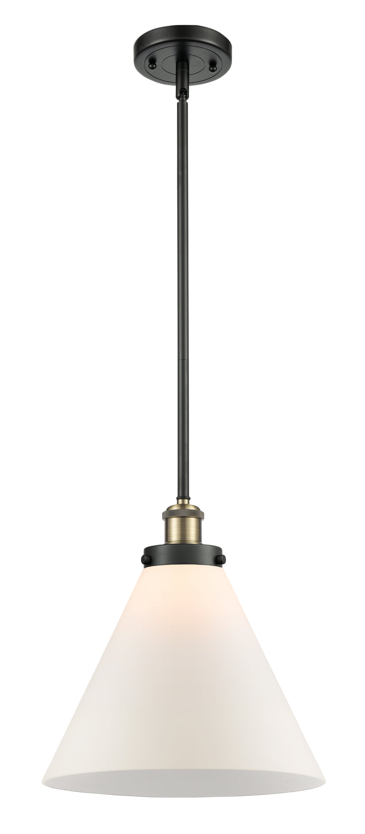 Innovations Lighting Cone 12" Mini Pendant - Black Antique Brass Mini-Pendants Innovations Lighting Matte White ; Glass Type: Frosted  