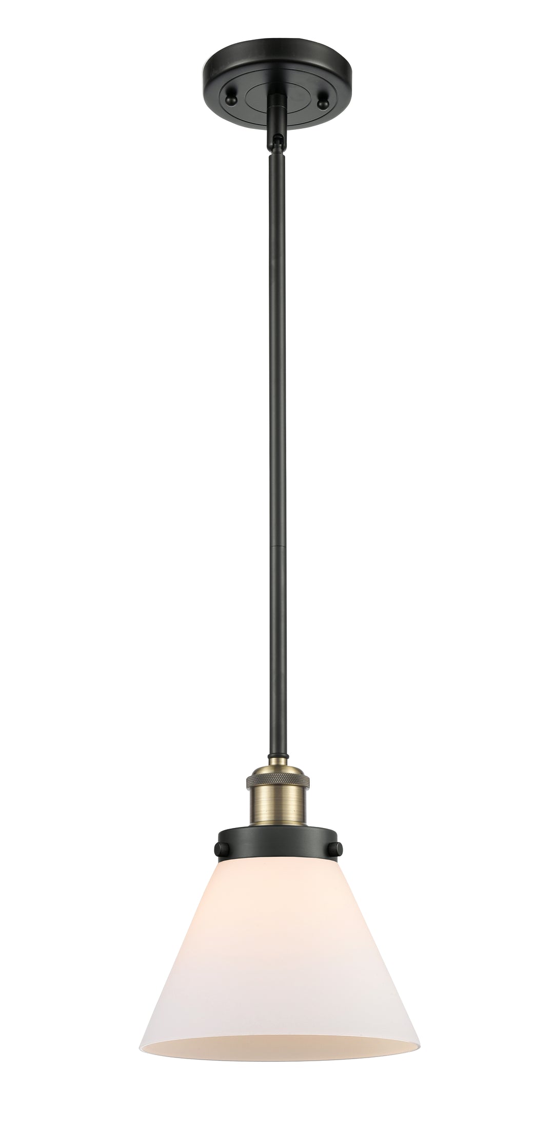 Innovations Lighting Cone 8" Mini Pendant - Black Antique Brass Mini-Pendants Innovations Lighting Matte White ; Glass Type: Frosted  