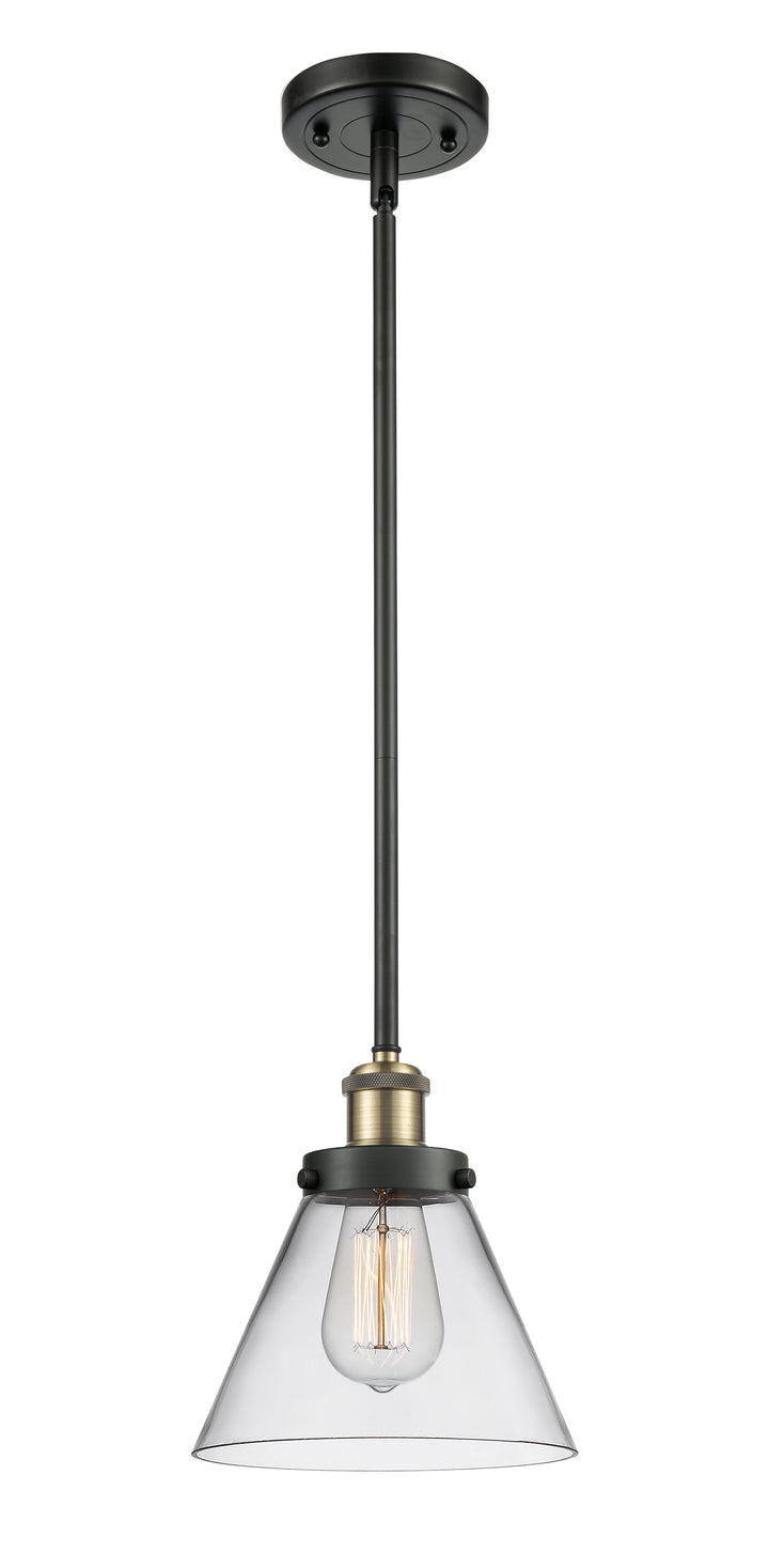 Innovations Lighting Cone 8" Mini Pendant - Black Antique Brass Mini-Pendants Innovations Lighting Clear ; Glass Type: Transparent  