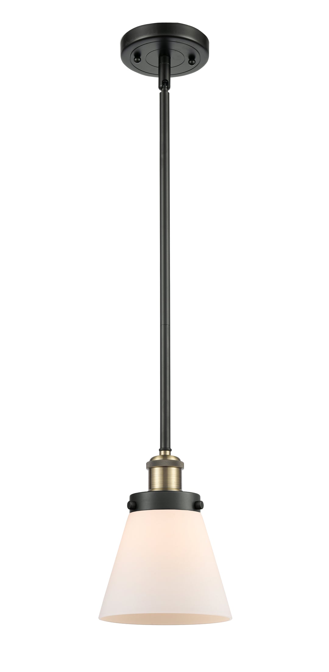 Innovations Lighting Cone 6" Mini Pendant - Black Antique Brass Mini-Pendants Innovations Lighting Matte White ; Glass Type: Frosted  