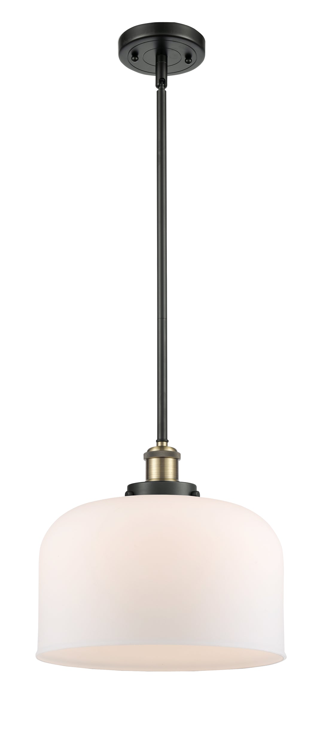 Innovations Lighting Bell 12" Mini Pendant - Black Antique Brass Mini-Pendants Innovations Lighting Matte White ; Glass Type: Frosted  