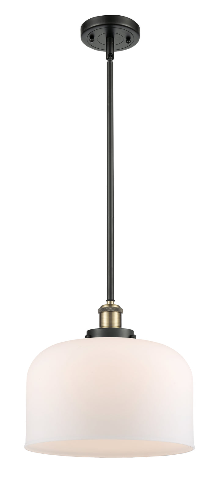 Innovations Lighting Bell 12" Mini Pendant - Black Antique Brass Mini-Pendants Innovations Lighting Matte White ; Glass Type: Frosted  