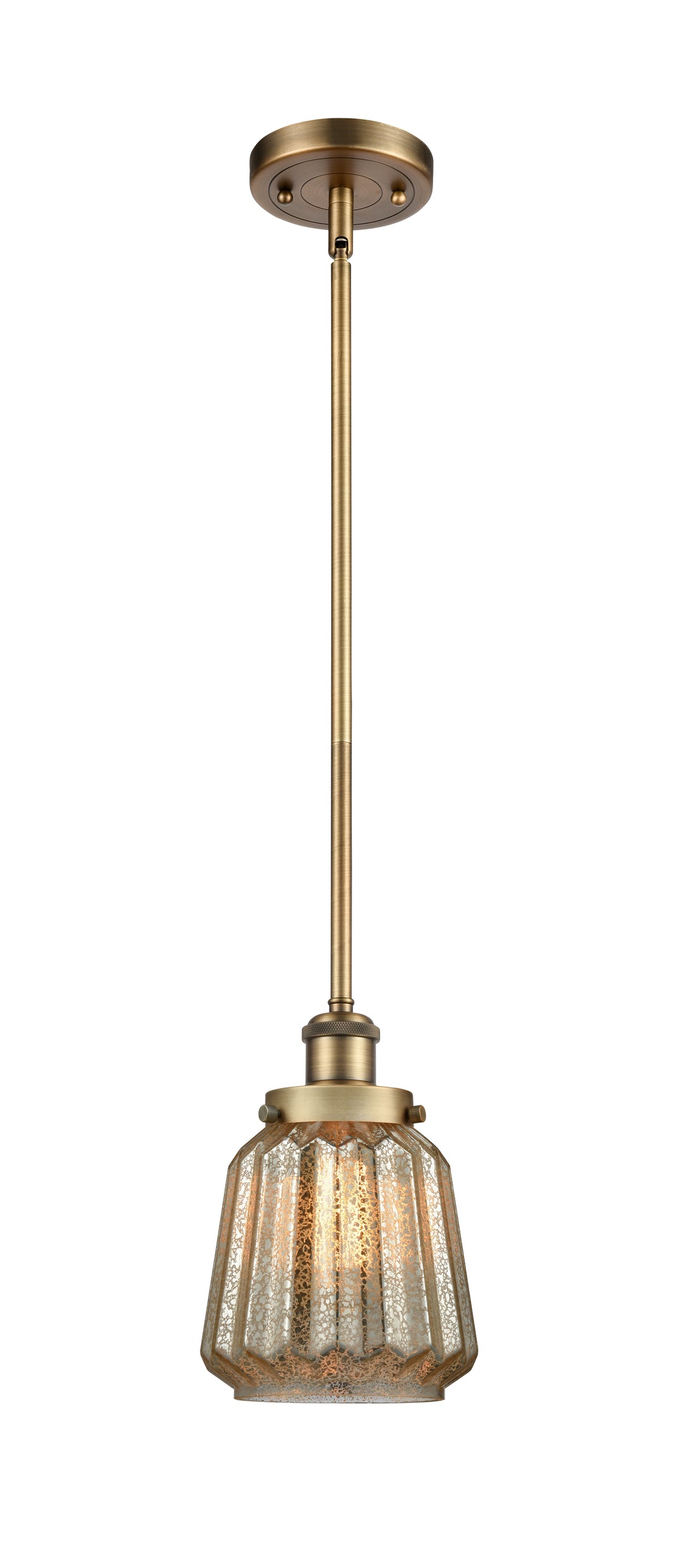 Innovations Lighting Chatham 6" Mini Pendant - Brushed Brass Mini-Pendants Innovations Lighting Mercury ; Glass Type: Mercury; Ribbed  