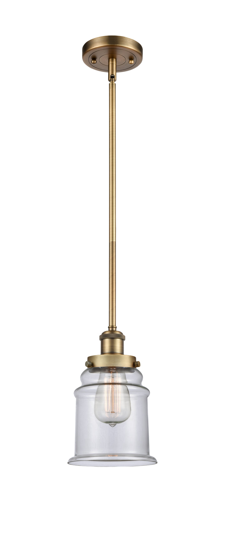 Innovations Lighting Canton 6" Mini Pendant - Brushed Brass Mini-Pendants Innovations Lighting Clear ; Glass Type: Transparent  