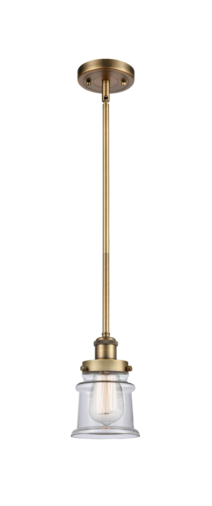 Innovations Lighting Canton 5" Mini Pendant - Brushed Brass Mini-Pendants Innovations Lighting Clear ; Glass Type: Transparent  