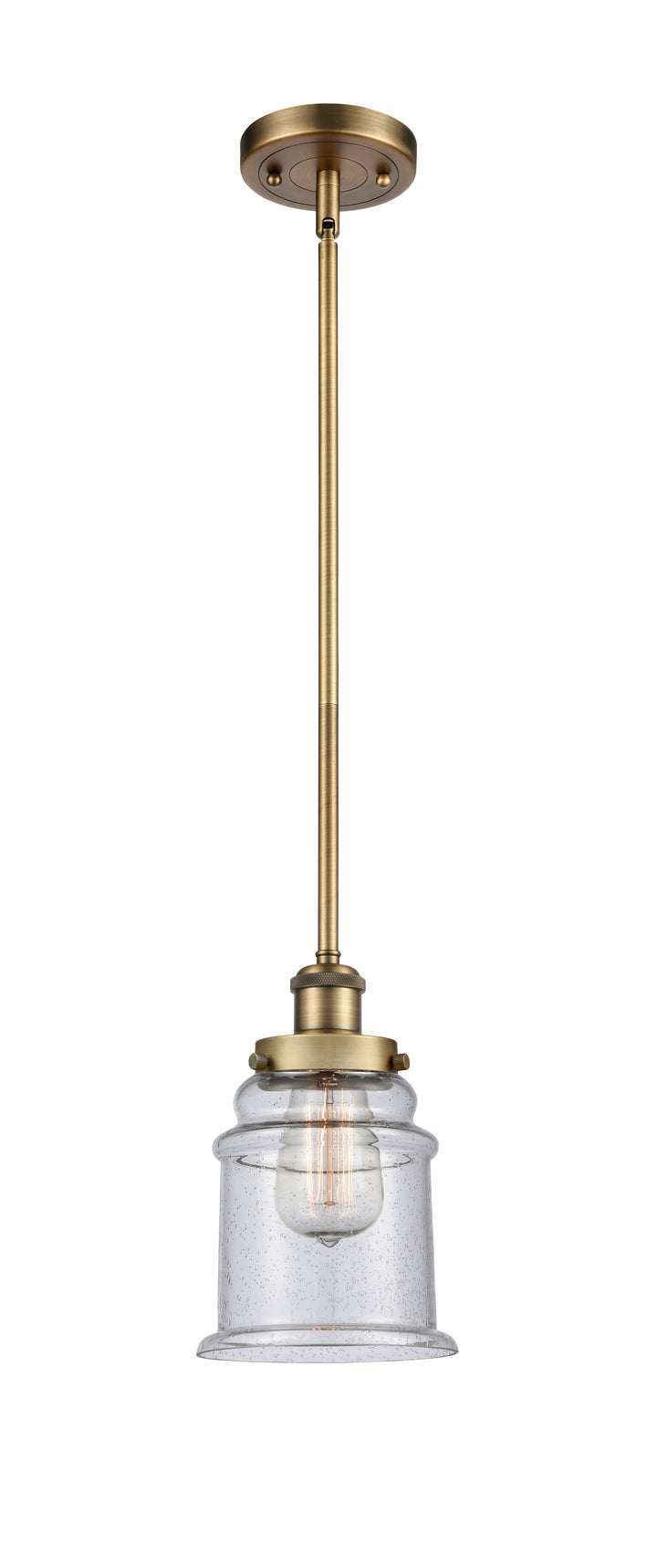 Innovations Lighting Canton 6" Mini Pendant - Brushed Brass Mini-Pendants Innovations Lighting Seedy ; Glass Type: Seedy  