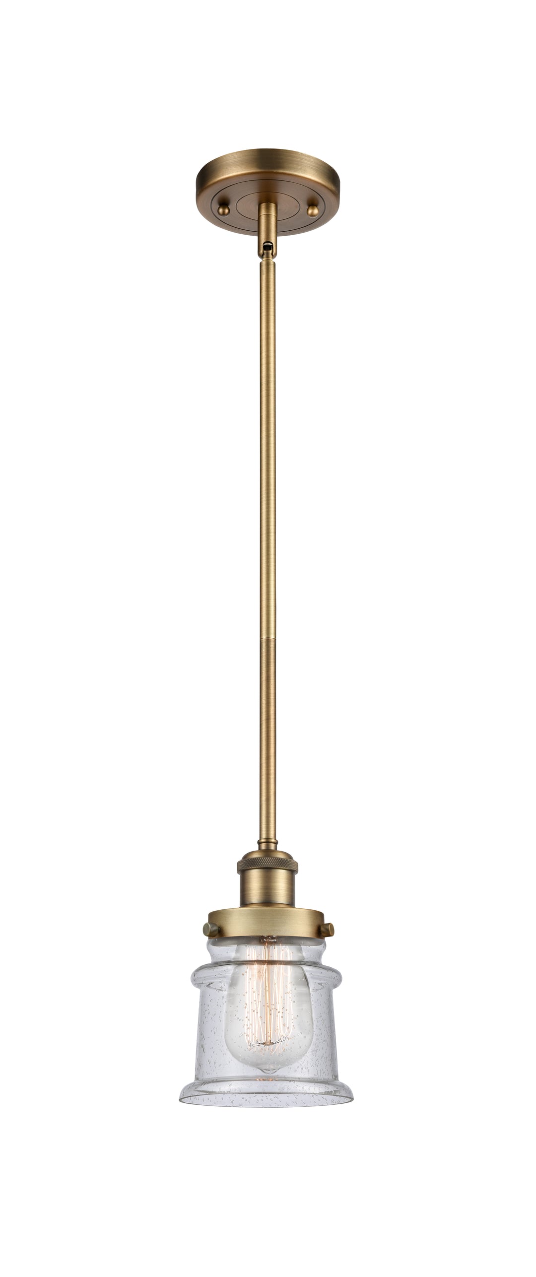 Innovations Lighting Canton 5" Mini Pendant - Brushed Brass Mini-Pendants Innovations Lighting Seedy ; Glass Type: Seedy  