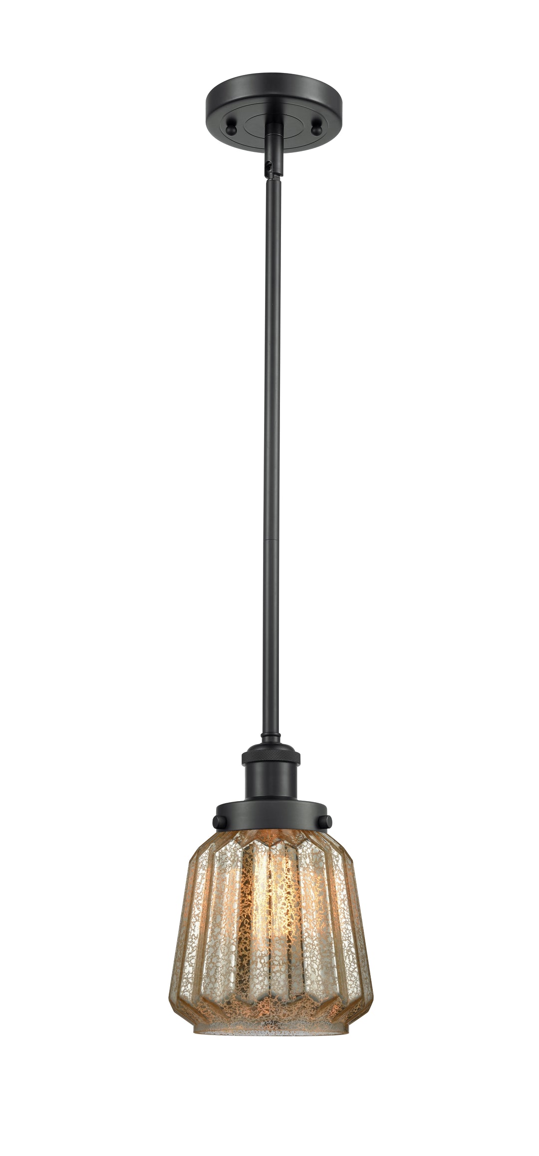 Innovations Lighting Chatham 6" Mini Pendant - Matte Black Mini-Pendants Innovations Lighting Mercury ; Glass Type: Mercury; Ribbed  