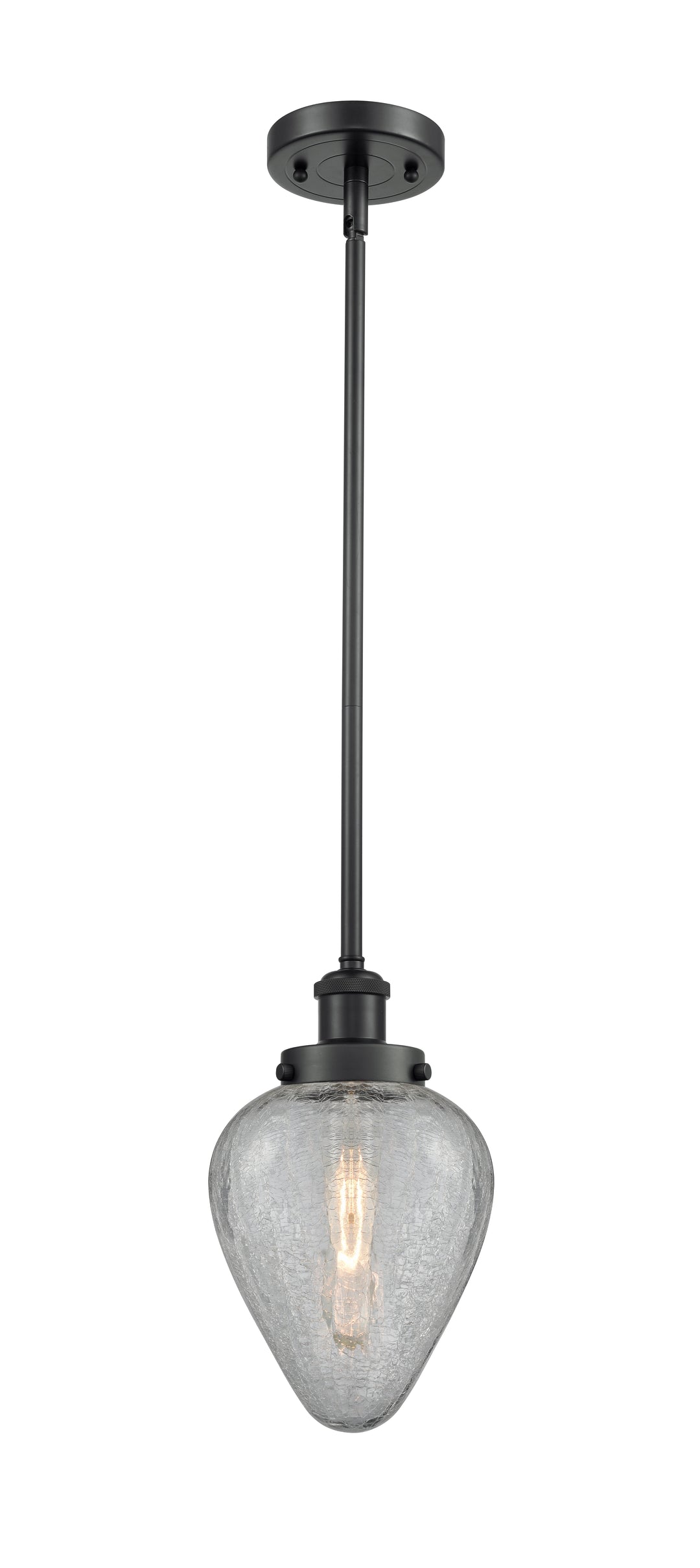 Innovations Lighting Geneseo 6" Mini Pendant - Matte Black Mini-Pendants Innovations Lighting Clear Crackled ; Glass Type: Crackled  