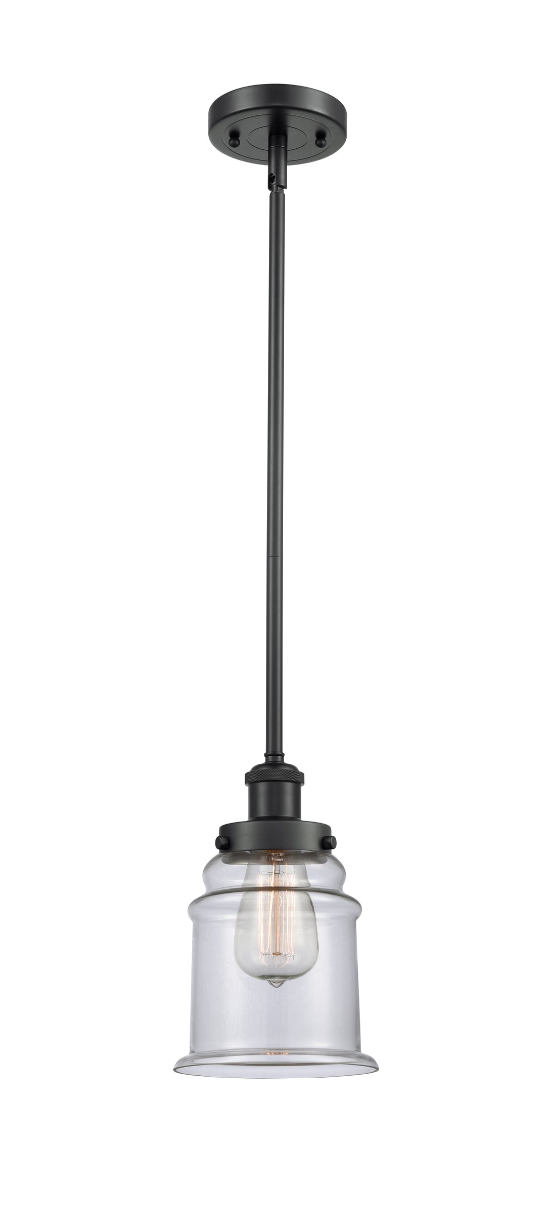 Innovations Lighting Canton 6" Mini Pendant - Matte Black Mini-Pendants Innovations Lighting Clear ; Glass Type: Transparent  