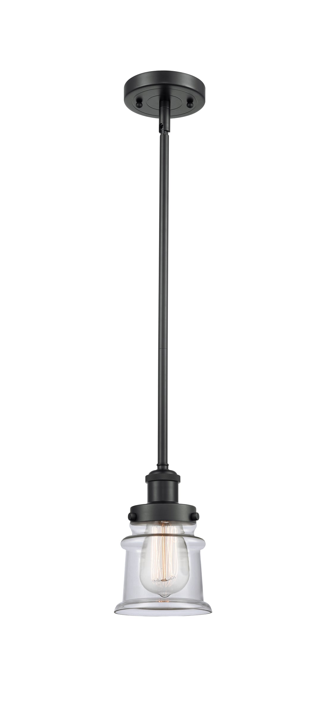 Innovations Lighting Canton 5" Mini Pendant - Matte Black Mini-Pendants Innovations Lighting Clear ; Glass Type: Transparent  