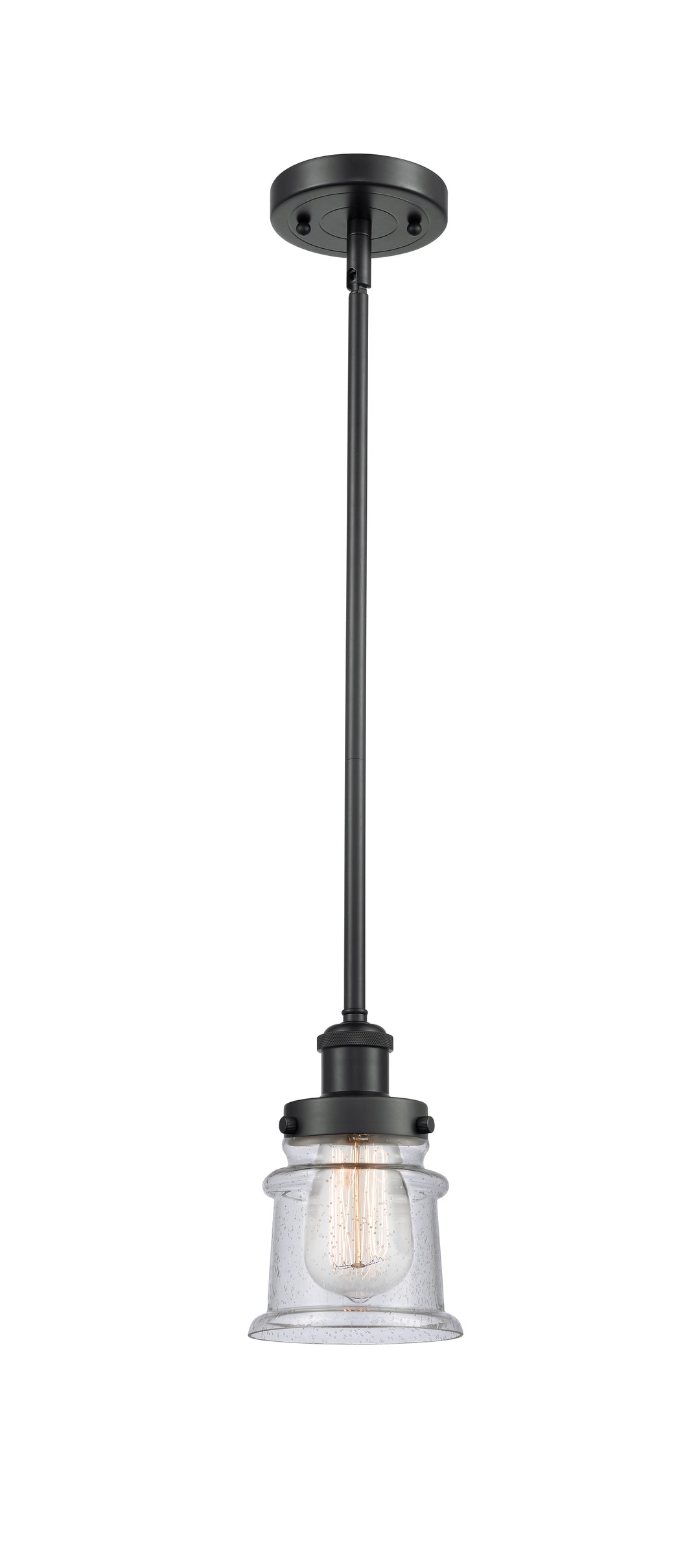 Innovations Lighting Canton 5" Mini Pendant - Matte Black Mini-Pendants Innovations Lighting Seedy ; Glass Type: Seedy  