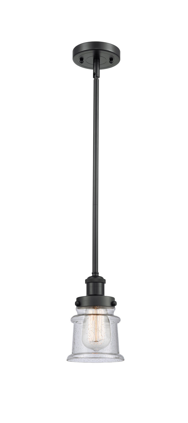 Innovations Lighting Canton 5" Mini Pendant - Matte Black Mini-Pendants Innovations Lighting Seedy ; Glass Type: Seedy  