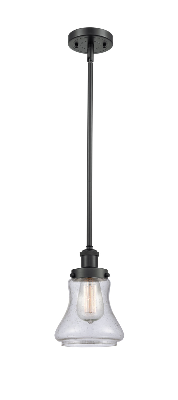 Innovations Lighting Bellmont 6" Mini Pendant - Matte Black Mini-Pendants Innovations Lighting Seedy ; Glass Type: Seedy  