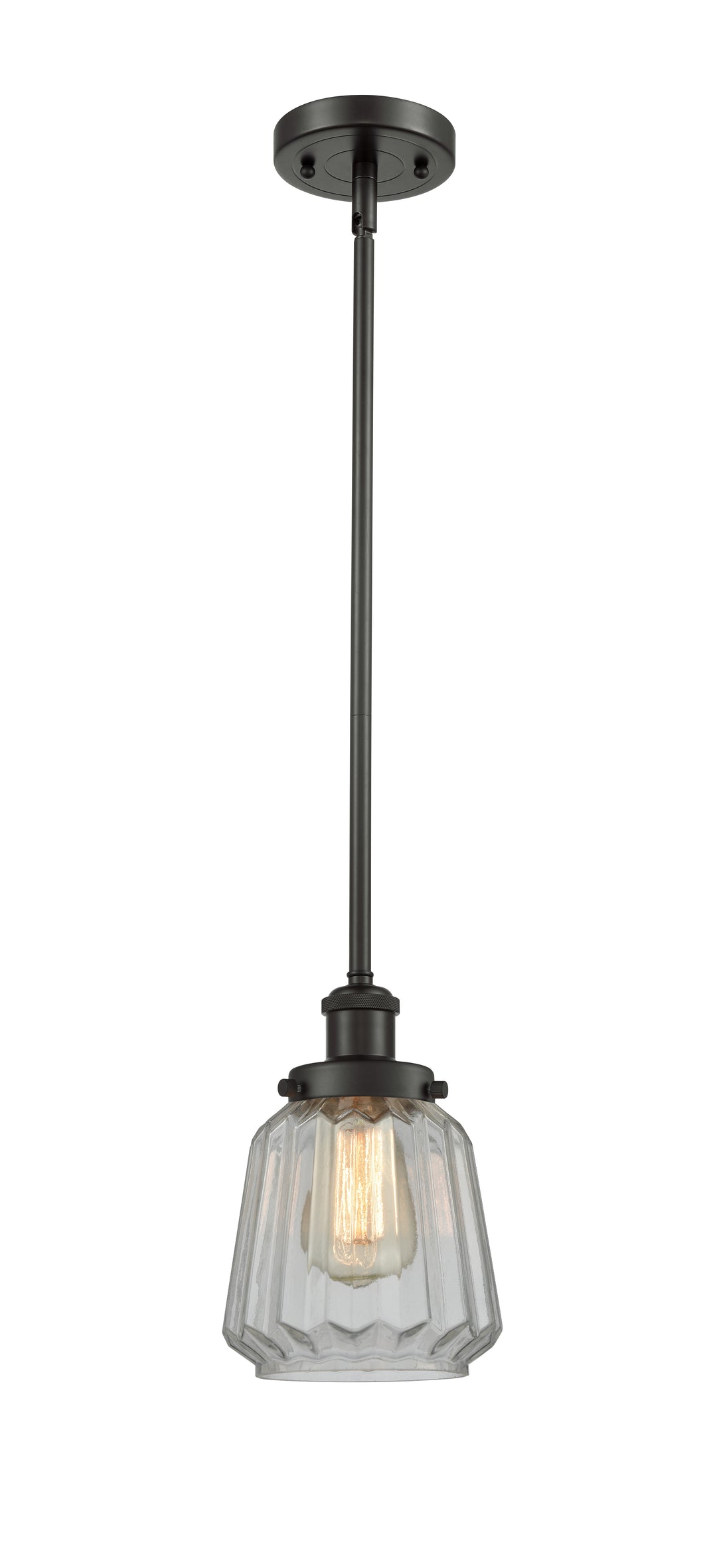 Innovations Lighting Chatham 6" Mini Pendant - Oil Rubbed Bronze Mini-Pendants Innovations Lighting Clear ; Glass Type: Transparent; Ribbed  