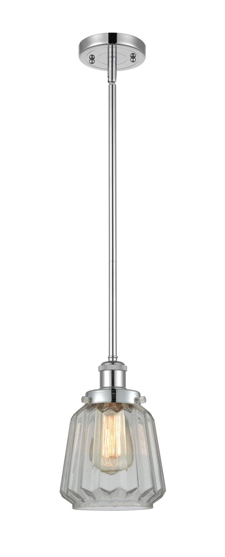 Innovations Lighting Chatham 6" Mini Pendant - Polished Chrome Mini-Pendants Innovations Lighting Clear ; Glass Type: Transparent; Ribbed  