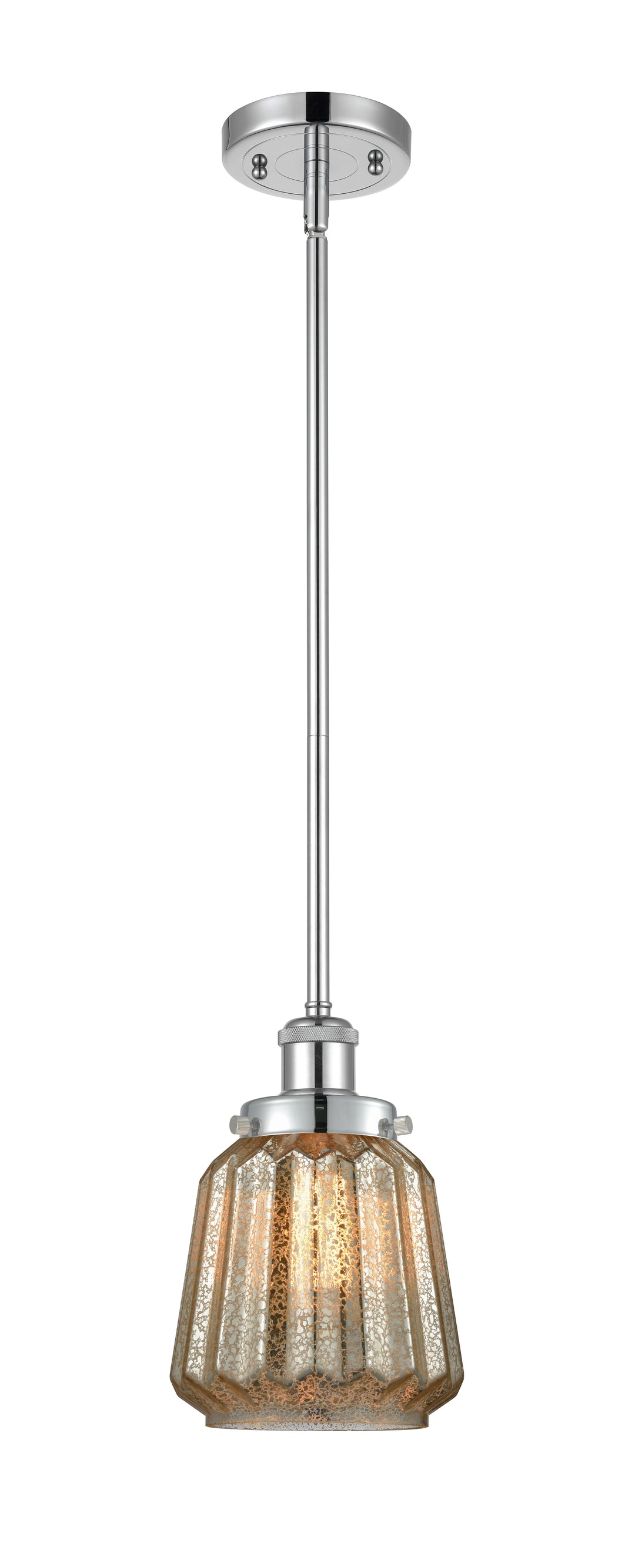 Innovations Lighting Chatham 6" Mini Pendant - Polished Chrome Mini-Pendants Innovations Lighting Mercury ; Glass Type: Mercury; Ribbed  