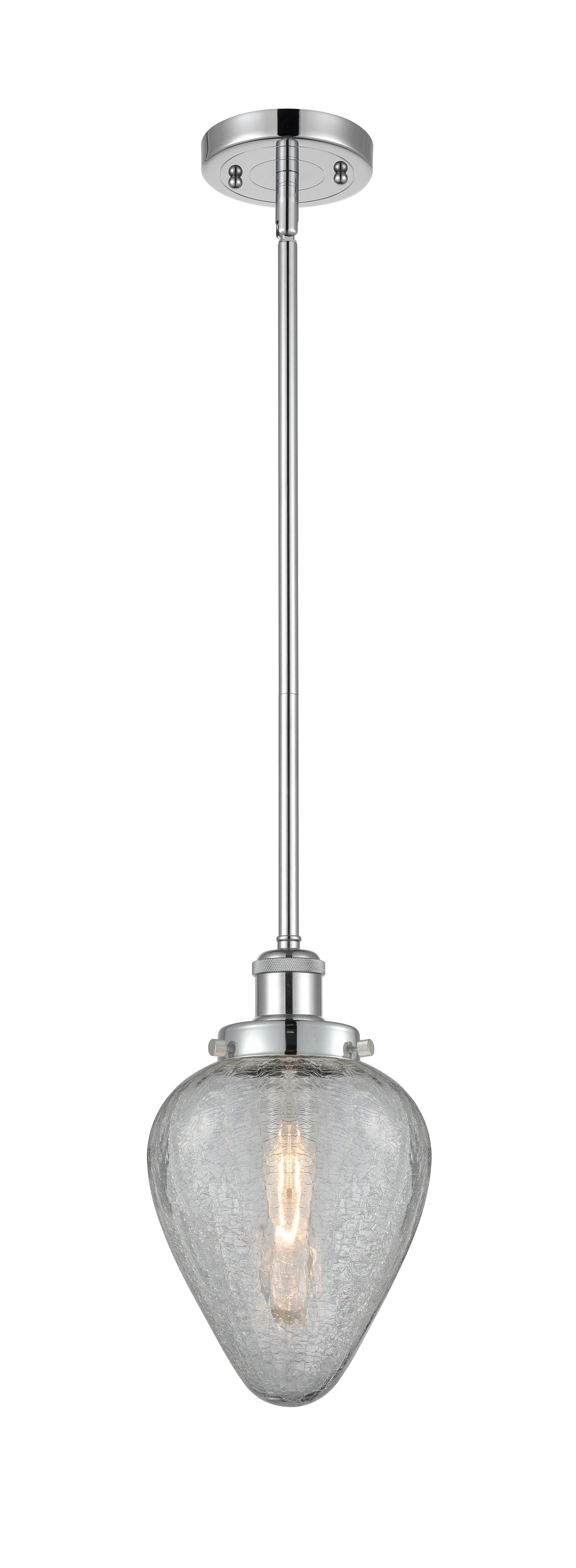 Innovations Lighting Geneseo 6" Mini Pendant - Polished Chrome Mini-Pendants Innovations Lighting Clear Crackled ; Glass Type: Crackled  