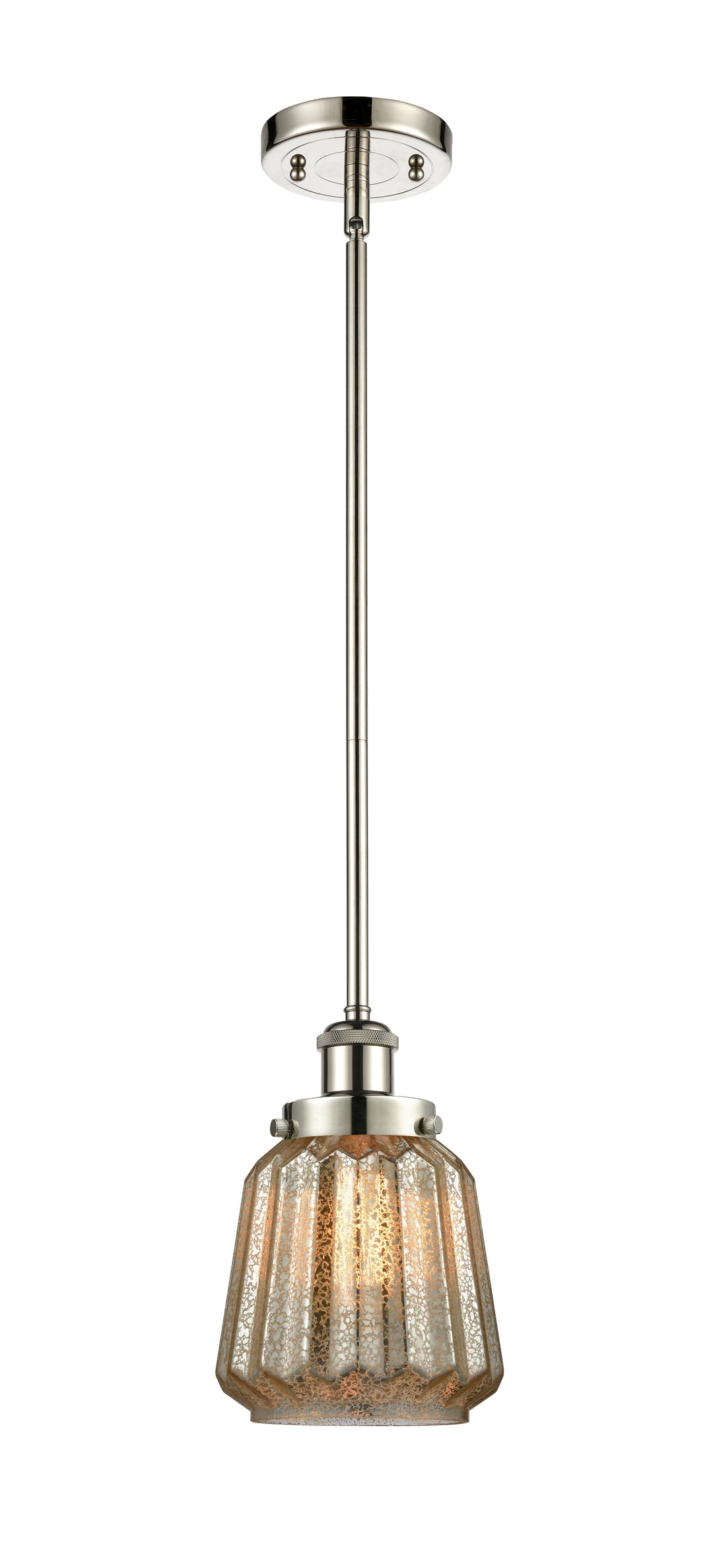 Innovations Lighting Chatham 6" Mini Pendant - Polished Nickel Mini-Pendants Innovations Lighting Mercury ; Glass Type: Mercury; Ribbed  